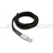 Hosa 3GT-18C4 Cloth Guitar Cable Straight to Same, 18 ft, BK/AU