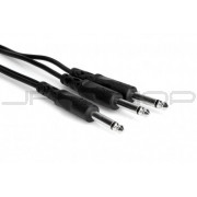 Hosa CYP-103 Y Cable, 1/4 in TS to Dual 1/4 in TS, 3 ft