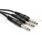 Hosa CYS-103 Y Cable, 1/4 in TRS to Dual 1/4 in TRS, 3 ft
