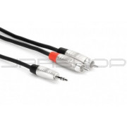 Hosa HMR-003Y Pro Stereo Breakout, REAN 3.5 mm TRS to Dual RCA, 3 ft