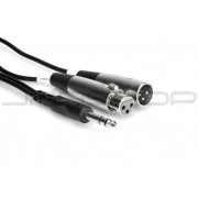Hosa SRC-203 Insert Cable, 1/4 in TRS to XLR3M and XLR3F, 3 m