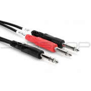 Hosa STP-202 Insert Cable, 1/4 in TRS to Dual 1/4 in TS, 2 m