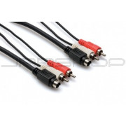 Hosa VSR-302 S-Video AV Cable, S-Video to Same, Integrated Dual RCA to Same Audio Interconnect, 2 m