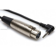 Hosa XVS-102F Camcorder Microphone Cable, XLR3F to Right-angle 3.5 mm TRS, 2 ft
