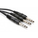 Hosa CYS-105 Y Cable, 1/4 in TRS to Dual 1/4 in TRS, 5 ft