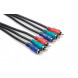 Hosa VCC-300.5 Component Video Cable, Triple RCA to Same, 0.5 m