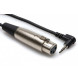 Hosa XVS-101F Camcorder Microphone Cable, XLR3F to Right-angle 3.5 mm TRS, 1 ft