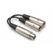 Hosa YXM-101.5 Y Cable, XLR3F to Dual XLR3M, 18 in